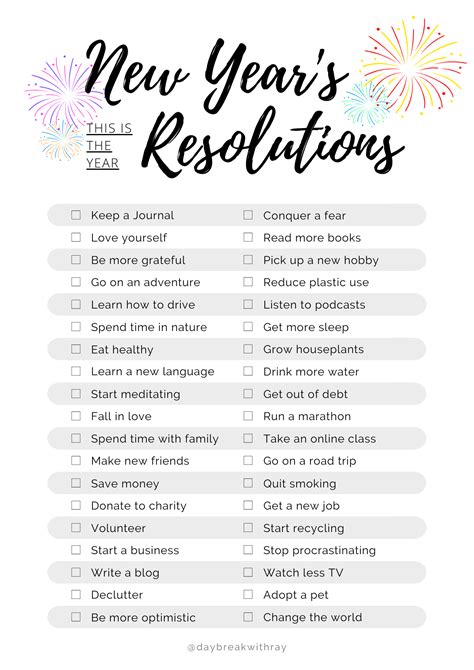 Notion New Year Resolution Template