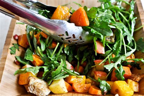 Roasted Autumn Panzanella Salad With Spiced Pomegranate Vinaigrette