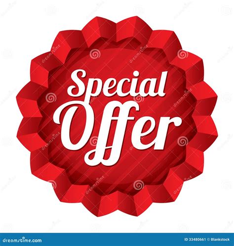 Special Offer Price Tag Red Round Star Sticker Stock Illustration