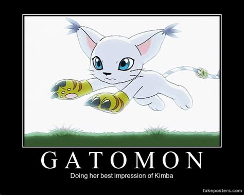 Gatomon Doing Her Best Impression Of Kimba Demotivational Posters Know Your Meme