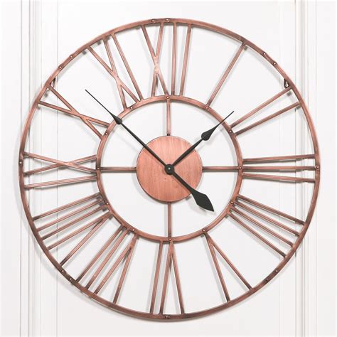 Vintage Copper Effect 92cm Wall Clock Accessories From Breeze