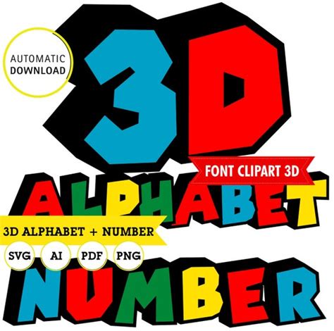 Super Mario Alphabet Clipart 3d Svg Ai Pdf Editierbar Für Etsy