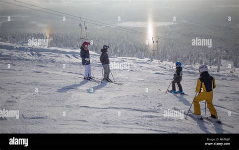 At Levi Ski Resort In Finland Stock Photo Alamy