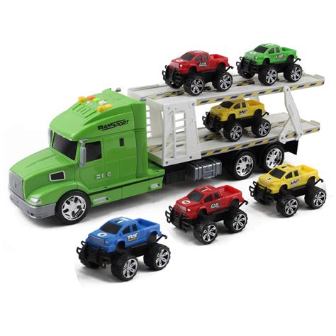 Friction Powered Toy Semi Truck Trailer Kids Push And Go Big Rig