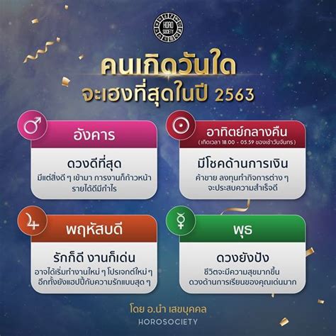 คนเกิดวันใด ราศีใด และปีนักษัตรใดจะเฮงที่สุดในปี 2563 โดยอาจารย์นำ เสขบุคคล