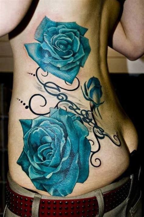 Rose tattoos, rose tattoo, rose tattoos designs, red, rose tattoos pictures, yellow, pink, roses, white, black, purple, sleeve, tribal, rose tattoos ideas. Adorables roses blue flowers tattoos - | TattooMagz ...