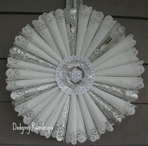 Paper Doily Crafts Dodging Raindrops White And Silver Paper Doily
