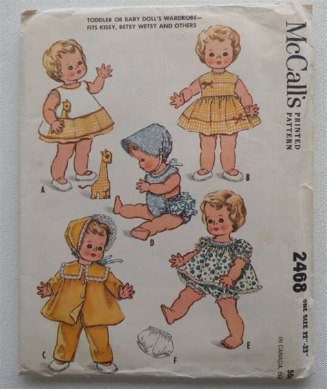 Vintage Mccalls Pattern Doll Clothes 2468 Ebay