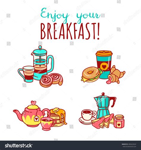Enjoy Your Breakfast Healthy Food Vector Stock Vector 483622024
