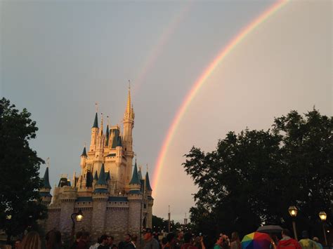 I Was At Disney Two Nights Ago And Saw This Awesome Double Rainbow Over Cinderellas Castle R