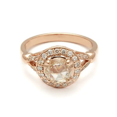 A smart look anytime, this ring is finished with a bright polished shine. Anna sheffield Luna Ring (small) - Champagne Diamond in Gold | Lyst