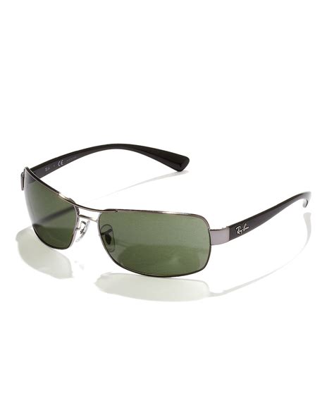 Ray Ban Narrow Aviator Sunglasses In Black For Men Lyst