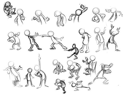 An Image Of People Doing Different Things In The Same Drawing Style As