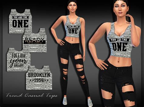 The Sims Resource Trend Casual Tops By Saliwa Sims 4 Downloads