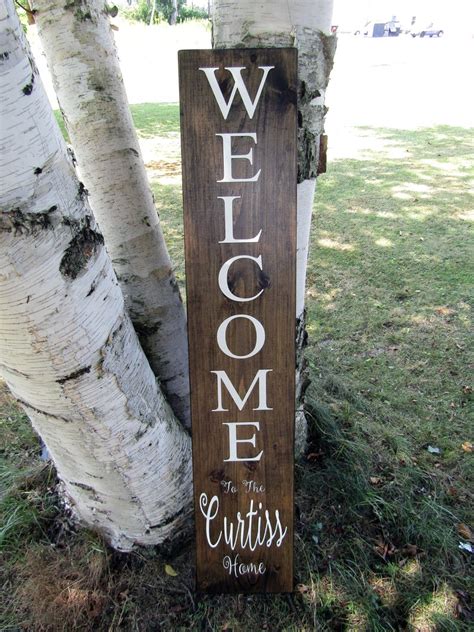 Large 4 ft Welcome sign Vertical Personalized/ Monogram | Etsy