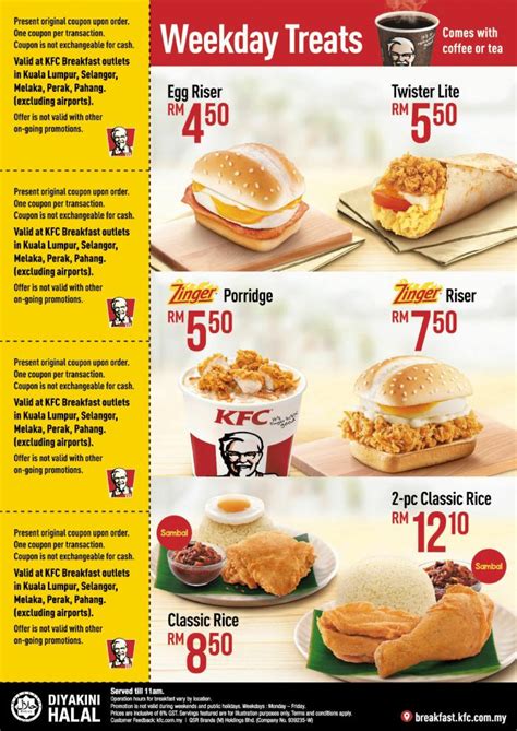 Here are the other kfc philippines a.m.™ breakfast menu and prices: KFC Breakfast Egg Riser For Only RM2