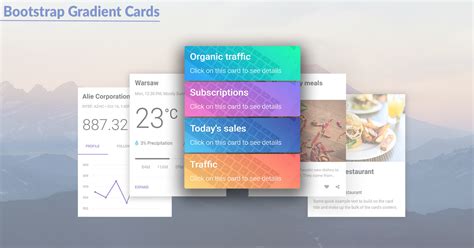 The design includes avatar photos, job titles, descriptions, and social links. Bootstrap Extended Cards - examples & tutorial. Basic ...