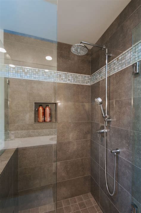 Brown Walk In Shower Modern Bathroom New York By Fiorano Tile