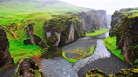 Hd Wallpaper Canyon Iceland Fjadrargljufur River Europe Water