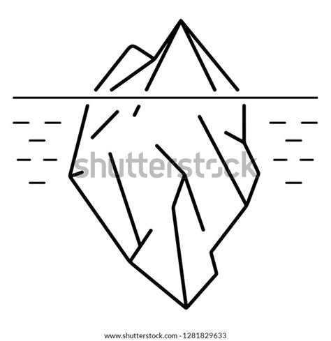 Iceberg Vector Flat Outline Icon Illustration Stock Vector Royalty