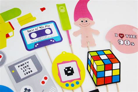 90s Photo Booth Props Printable 90s Props 90s Decorations 90s Party