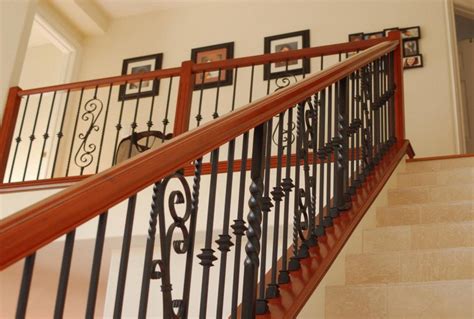 Wood And Iron Stair Railing Design Ideas