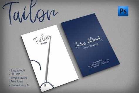 Professional business cards reflect company's image and hence their importance can not be. Tailor shop creative business card | Creative Business ...