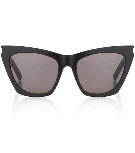 Saint Laurent Synthetic Kate Sunglasses In Black Lyst