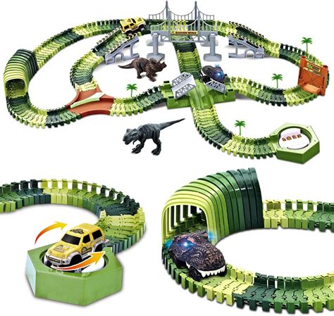 Wesprex Dinosaur Race Track Toy Set 288 Pcs Flexible Track