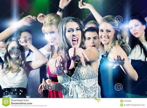 Party People Dancing In Disco Club Royalty Free Stock