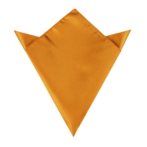 Gold Satin Pocket Square Solid Texture Mens Handkerchief Pocket