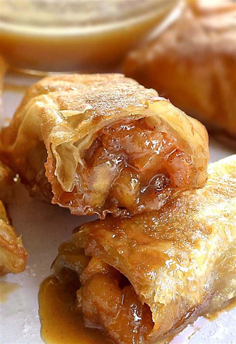 Having the need to cook without eggs can have many reasons: Apple Pie Egg Rolls - Cakescottage