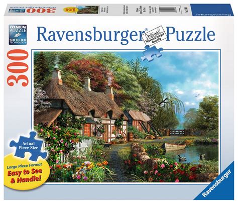 300 Piece Large Format Puzzle Cottage On A Lake Ravensburger