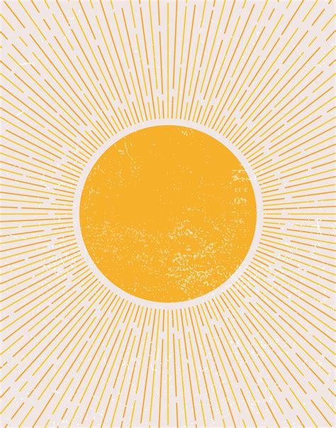 Large Sun Art Print Abstract Sun Wall Art Sun Rays Circle Print Sun