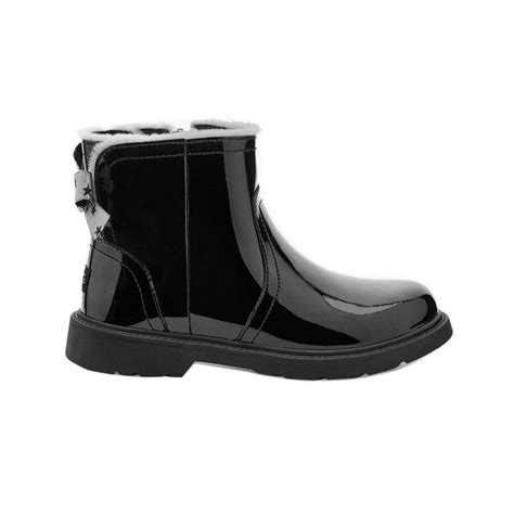 Girls Ugg Black Lynde Patent Ankle Boots