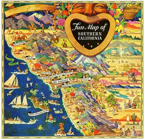 The Fun Map Of Southern California California Map Southern