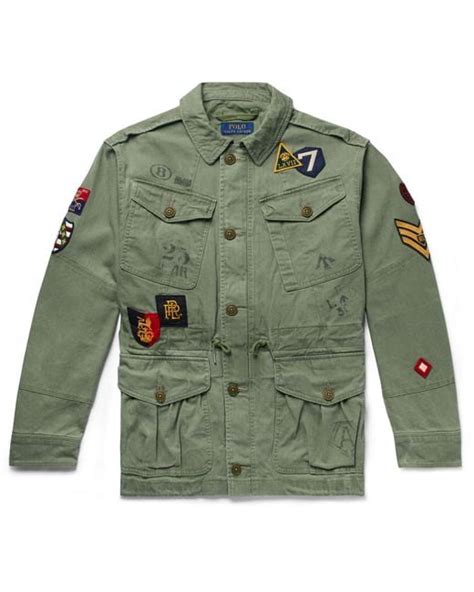 Polo Ralph Lauren Appliquéd Cotton Field Jacket In Green For Men Lyst