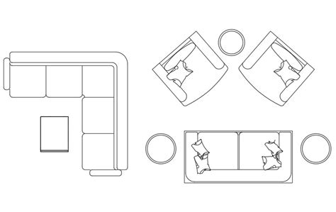 Two Different Sofa Cad Blocks Free Download Dwg File Cadbull