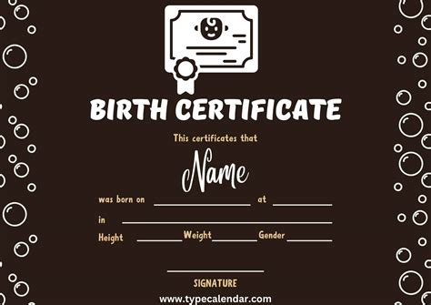 Free Printable Birth Certificate Templates Pdf Blank Fillable