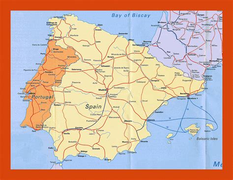 Highways Map Of Portugal And Spain Maps Of Portugal Maps Of Europe