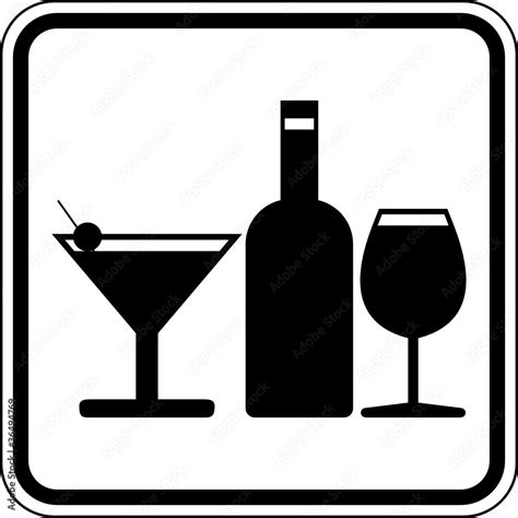 Alkohol Bar Getränke Schild Zeichen Symbol Grafik Stock Vector Adobe