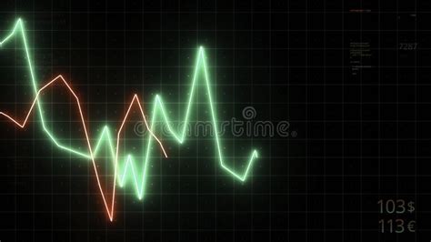 Moving Lines Charts With Business Numbers Motion Neon Chart Lines