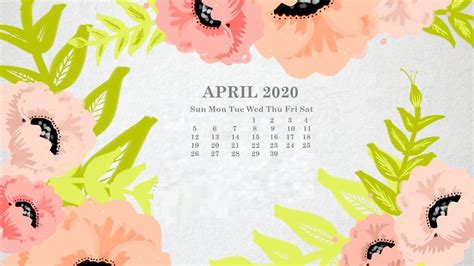April 2020 Desktop Wallpaper Calendar Calendar Wallpaper Desktop
