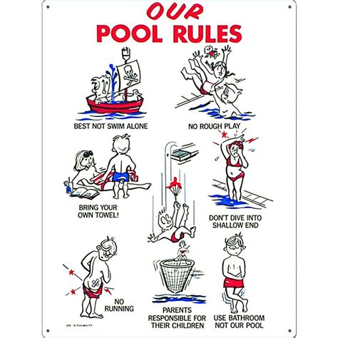 Poolmaster Our Pool Rules Sign 41335 The Home Depot