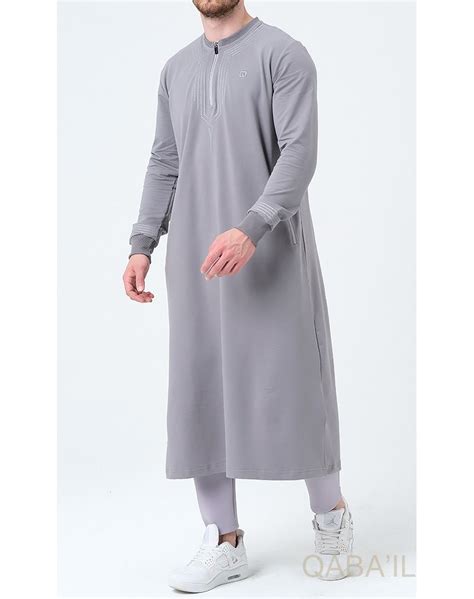 Qamis Qabail Brodé Sham Grey