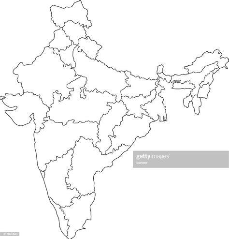 India Map Outline White Background High Res Vector Graphic Getty Images