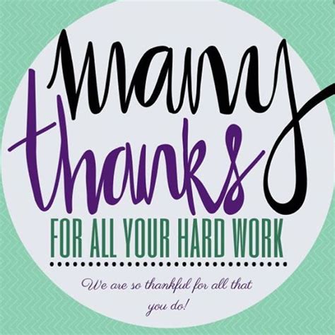 Employee Appreciation Thank You For Your Hard Work