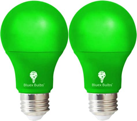 Bluex Bulbs 2 Pack Bluex Led A19 Green Light Bulb 9w 60watt