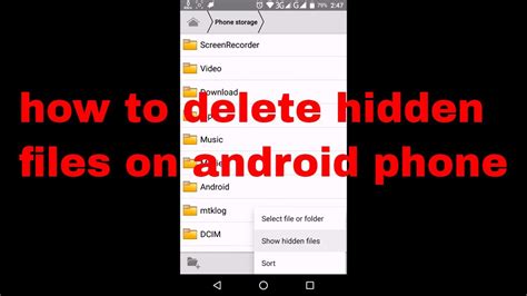 How To Delete Hidden Files On Android Phone Youtube