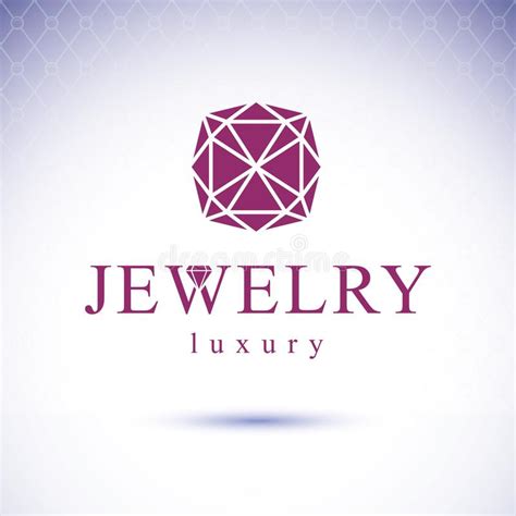 Vector Glossy Gemstone Design Element Faceted Jewelry Sign Emblem
